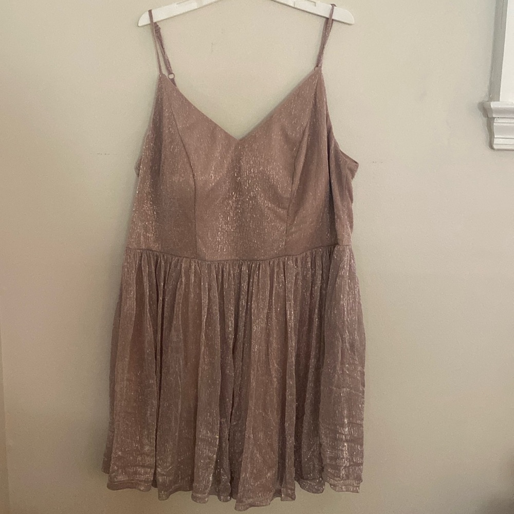 David’s Bridal Dress size 18 Speechless rose gold shimmery holiday dress